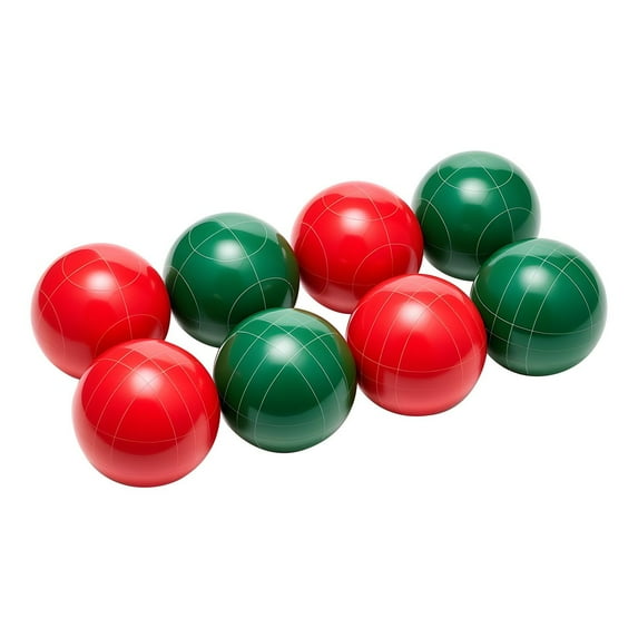 Bocce Ball Set 107mm 8 Resin Balls Pallino Carrying Bag Measuring Rope Red Green Colors 2 to 8 Players Beach Lawn Backyard Outdoor Game