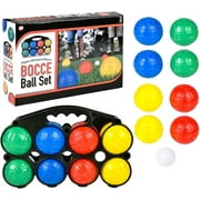 Bocce Ball Set with Carrying Case 11" Includes 8 3" Balls, 1 Jack 1.5" Ball, 1 Sure Grip Storage Case. in a Nice Display Box. Classic Backyard Game.