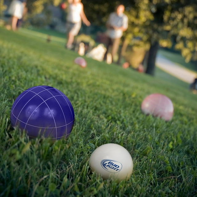 Bocce Ball Set- Regulation Outdoor Family Bocce Game and Carrying Case by Hey! Play! (Bud Light)