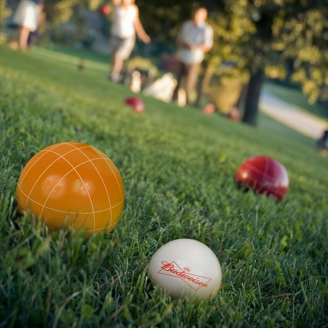 Bocce Ball Set- Regulation Outdoor Family Bocce Game by Hey! Play! (Budweiser)