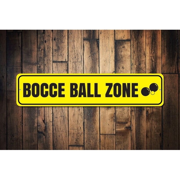 Bocce Ball Zone Sign Custom Pallino Jack & Ball Yard Game Winner Gift Metal Man Cave Game Room Dorm Decor - Bocce Zone - Size: 16 x 4 Inches