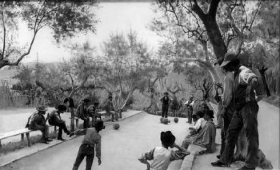 Bocce Game by Ruggero Fogardi Canvas Art - Ruggero Fogardi (18 x 24)