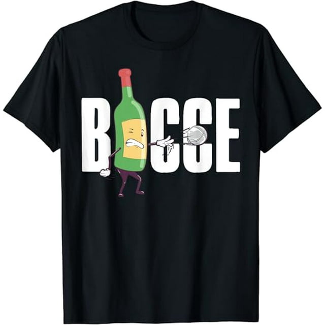 Bocce Wine Bottle Bocce Ball with Jack Bocci Game Bocce TShirt