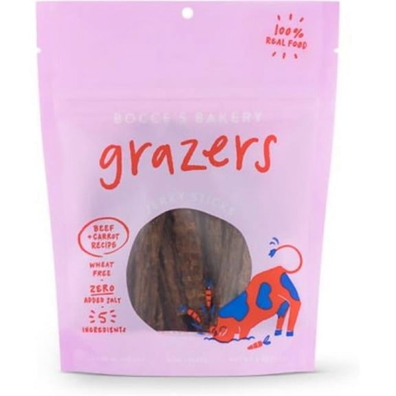 Bocces Bakery 24562977 4 oz Grazers Beef & Carrot Jerky for Dogs