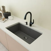 Bocchi 1604-506-0126 Campino Uno 33 Undermount Single Basin Granite Kitchen Sink - Grey