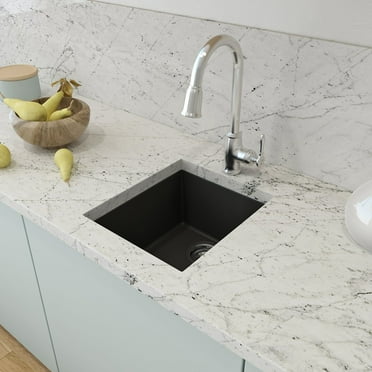 Bocchi 1608-0126 Campino Uno 16" Undermount Single Basin Granite Bar Sink - Black