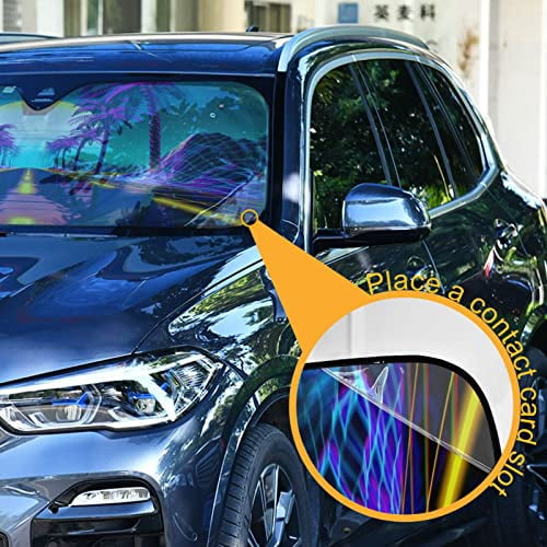 Boccsty 80s Retro Neon Lights Mountains Sun Stars Automotive Car Window ...
