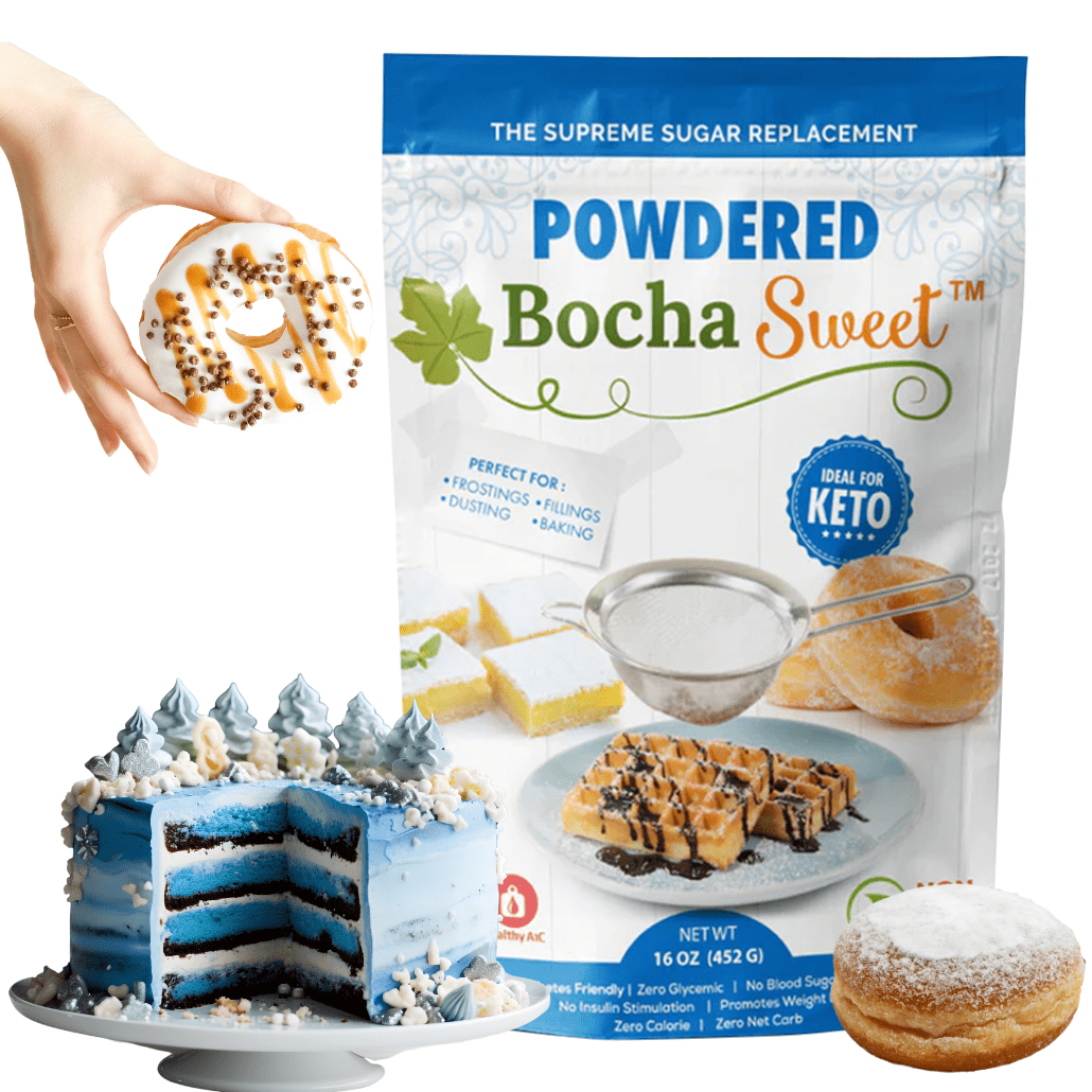 BochaSweet Powdered Sugar Replacement (16 oz), 1:1 Sugar Substitute, Kabocha Extract in Xylitol Structure, Keto-Friendly, Non GMO, Gluten Free, No Bitter Aftertaste, Ideal for Baking