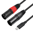 Bochara Type C Input to Dual XLR Male Output OFC Audio Cable for