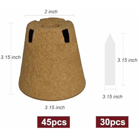 Bocianelli Peat Pots Seed Starter - 45 Pack 3.15 inch Biodegradable Seed Starter Pots Peat Pots for Seedlings with 30pcs Plant Labels, Seedling Pots Starter Pots for Planting Seeds with Drainage