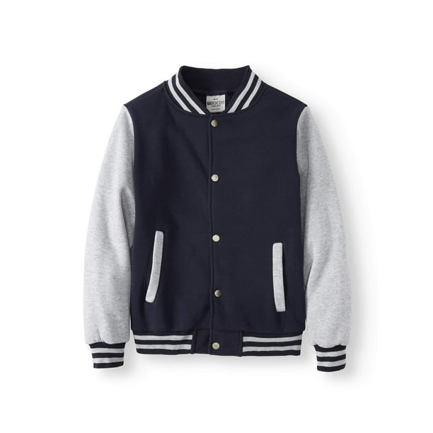 Bocini Boys Unlined Fleece Varsity Jackets, Sizes 6-16 - Walmart.com