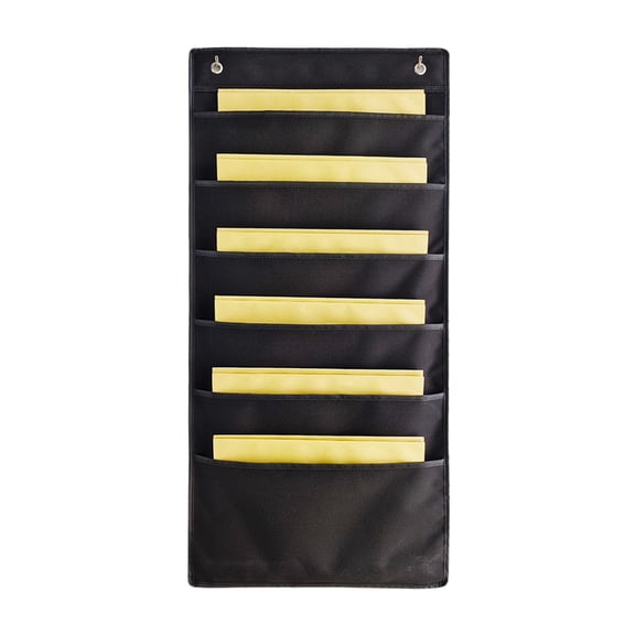 Qholemyo 6 Pocket Storage Pocket With 2 Hooks Chart Organizer Hanging Wall File Organizer Organize Your Assignments Files Scrapbook Papers Cardstock For Daily Schedule