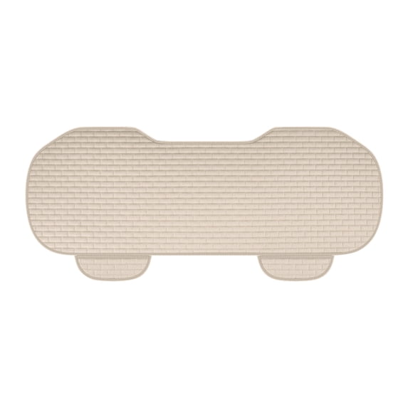 Qholemyo Car Linen Seat Cushion Summer Ventilated And Breathable Cool Pad Backrest Cushion Rear Seat Cover Three Piece Set All Season Cushion