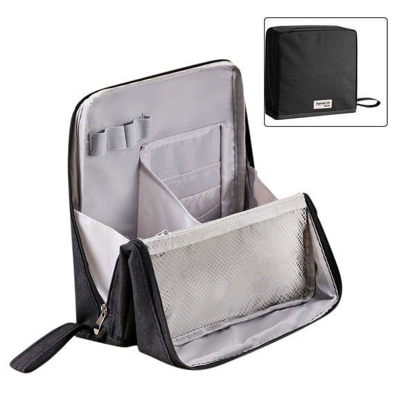 Qholemyo Doresty Standing Up Makeup Bag Multi-Purpose Large Capacity Cloth Standing Makeup Bag Portable Waterproof Toiletry Bag With Compartments