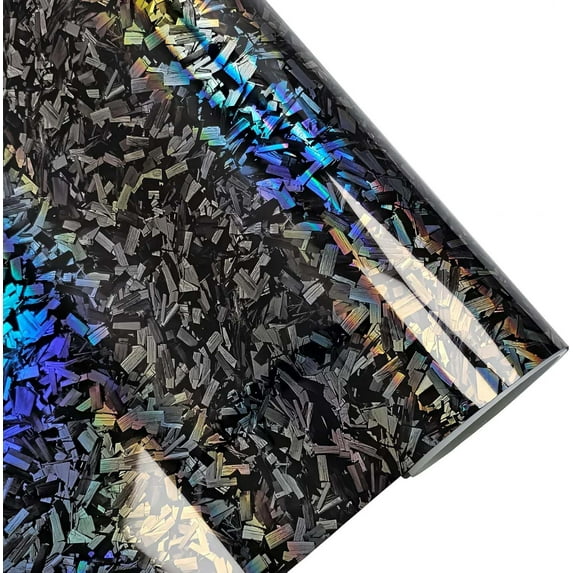 Qholemyo Forged Gloss Carbon Fiber Vinyl Wrap Roll Release Sticker Sheet Film DIY Decal Car Auto Vehicle Morotcycle Self Adhesive