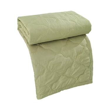 Bocqde Green Plain Printed Cotton Summer Quilt, Twin - Reversible