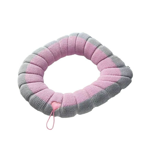 Qholemyo Household Universal Toilet Seat Thickened With Handle Winter Toilet Ring Washable Sets Wear Knitted Toilet Seat