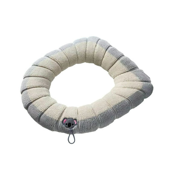 Qholemyo Household Universal Toilet Seat Thickened With Handle Winter Toilet Ring Washable Sets Wear Knitted Toilet Seat