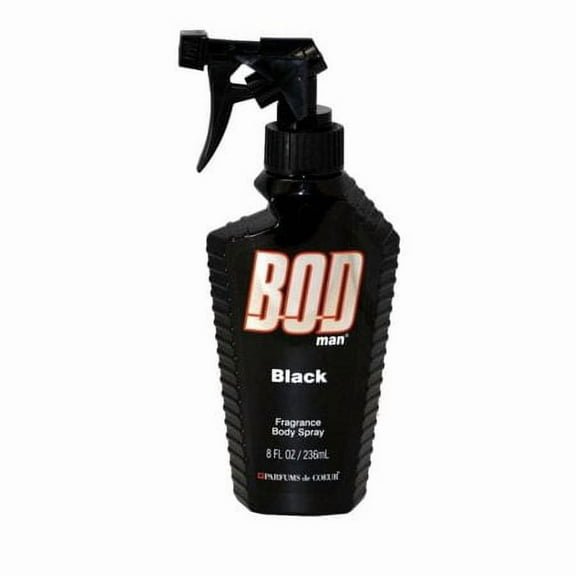 Bod Man Black by Parfums De Coeur Body Spray 8 oz-2PACK