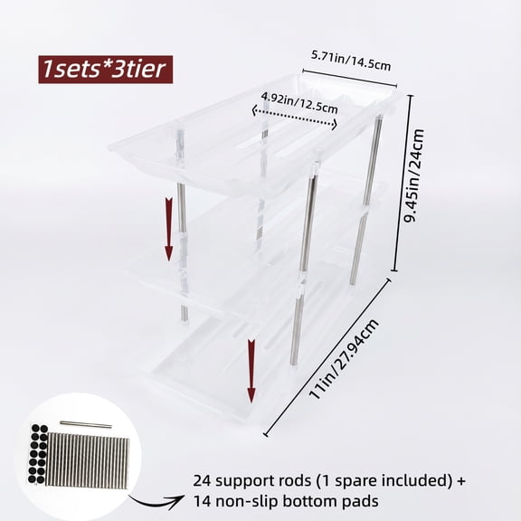 Bodaon 3-Tier (1 set) stackable auto-rolling can organizer,  plastic, 12-can capacity, for kitchen / refrigerator