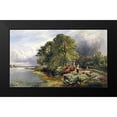 thumbnail image 1 of Boddington, Henry John 24x16 Black Modern Framed Museum Art Print Titled - On The Thames, 1 of 4