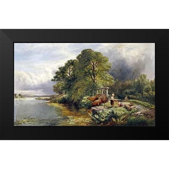 Boddington, Henry John 24x16 Black Modern Framed Museum Art Print Titled - On The Thames