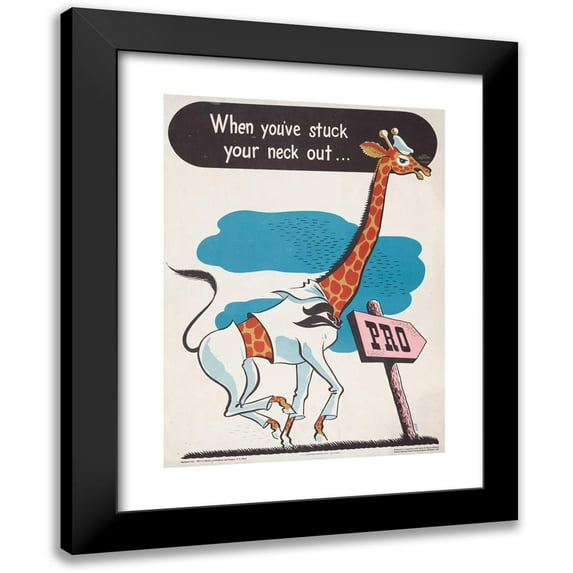 Bode 11x14 Black Modern Framed Museum Art Print Titled - When You’Ve Stuck Your Neck Out (1944)