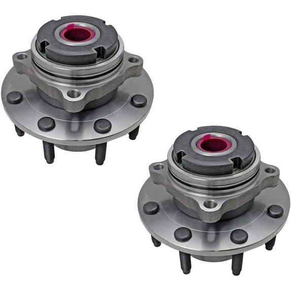 Bode-man Pair 8Lug Front Wheel Hub and Bearing Assembly for 1999 Ford F250 F350 4WD SRW w/Coarse Threads (No ABS)