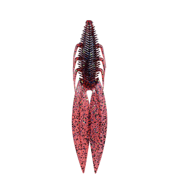 6th Sense – Bodega – Soft Plastic Creature Bait – Bass Fishing – Twin Ridge Tail Action – Made in The USA ( Blood Apple,6.5" (5/pk))