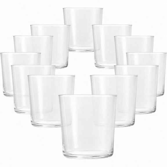 Bodega Collection Glassware Set Of 12 Medium 12 Ounce Drinking Glasses For Water Beverages Cocktails 12oz Clear Tempered Glass Tumblers