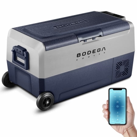 Bodega Dual Zone Portable Car Refrigerator, Dark Blue & Gray, 38 Qt