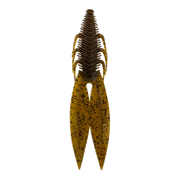 6th Sense – Bodega – Soft Plastic Creature Bait – Bass Fishing – Twin Ridge Tail Action – Made in The USA ( Green Pumpkin,4.8" (6/pk))