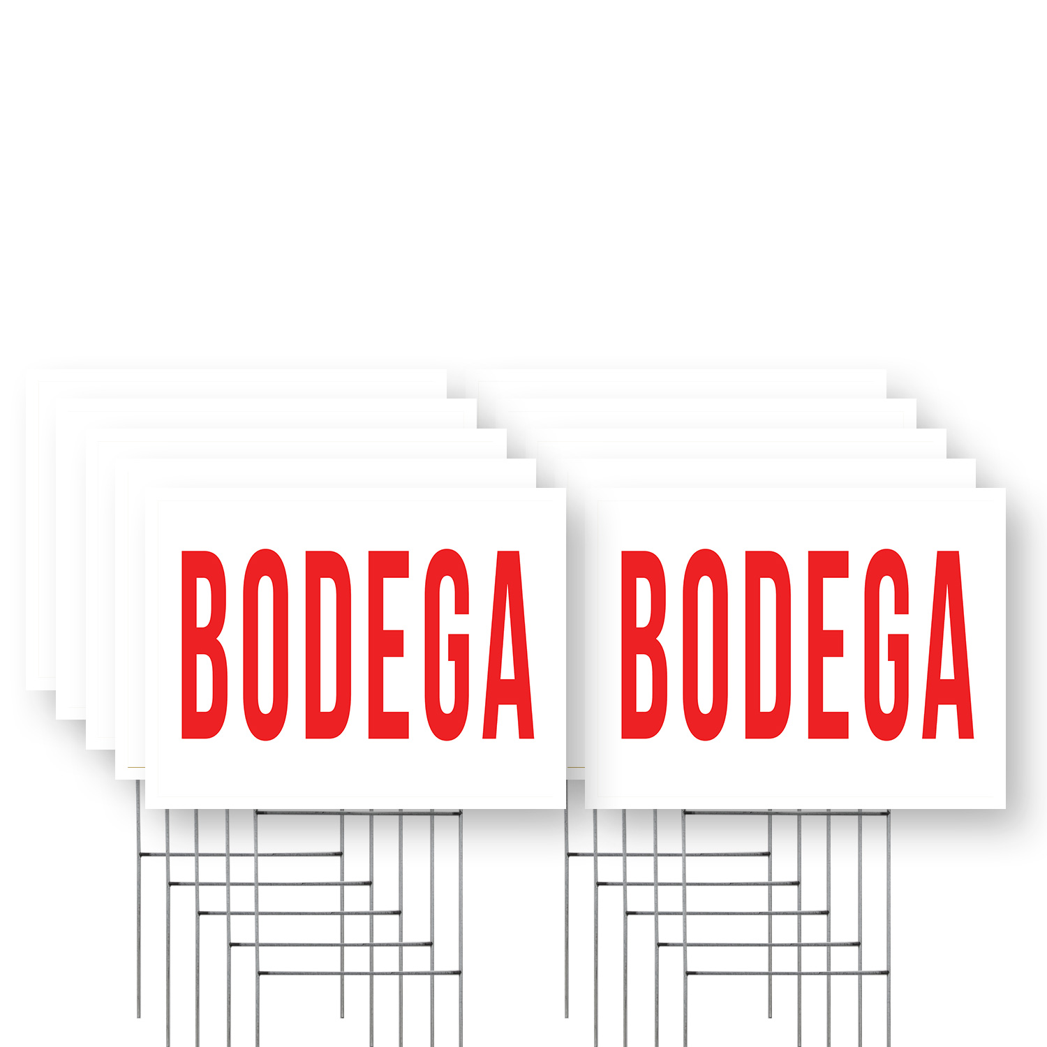 Bodega Yard Sign 10 Pack of 12 Inch x 16 Inch Double Sided Weatherproof ...