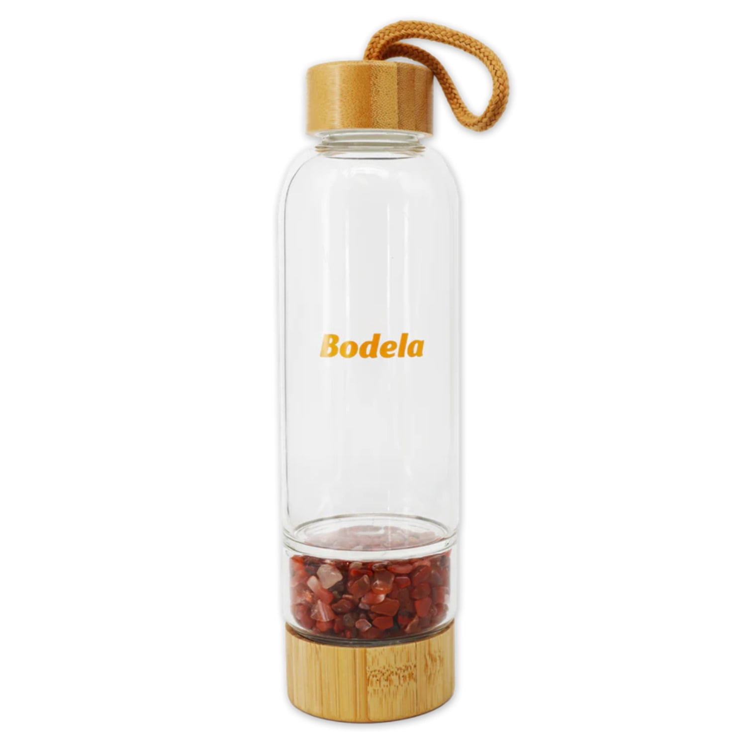 Red Agate Glass Water Bottle