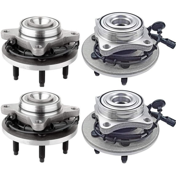Bodeman Front and Rear Driver Passenger Side Wheel Hub and Bearing Assembly for 2003 2004 2005 2006 Ford Expedition 2WD/ Lincoln Navigator - 2WD Only - 4PC