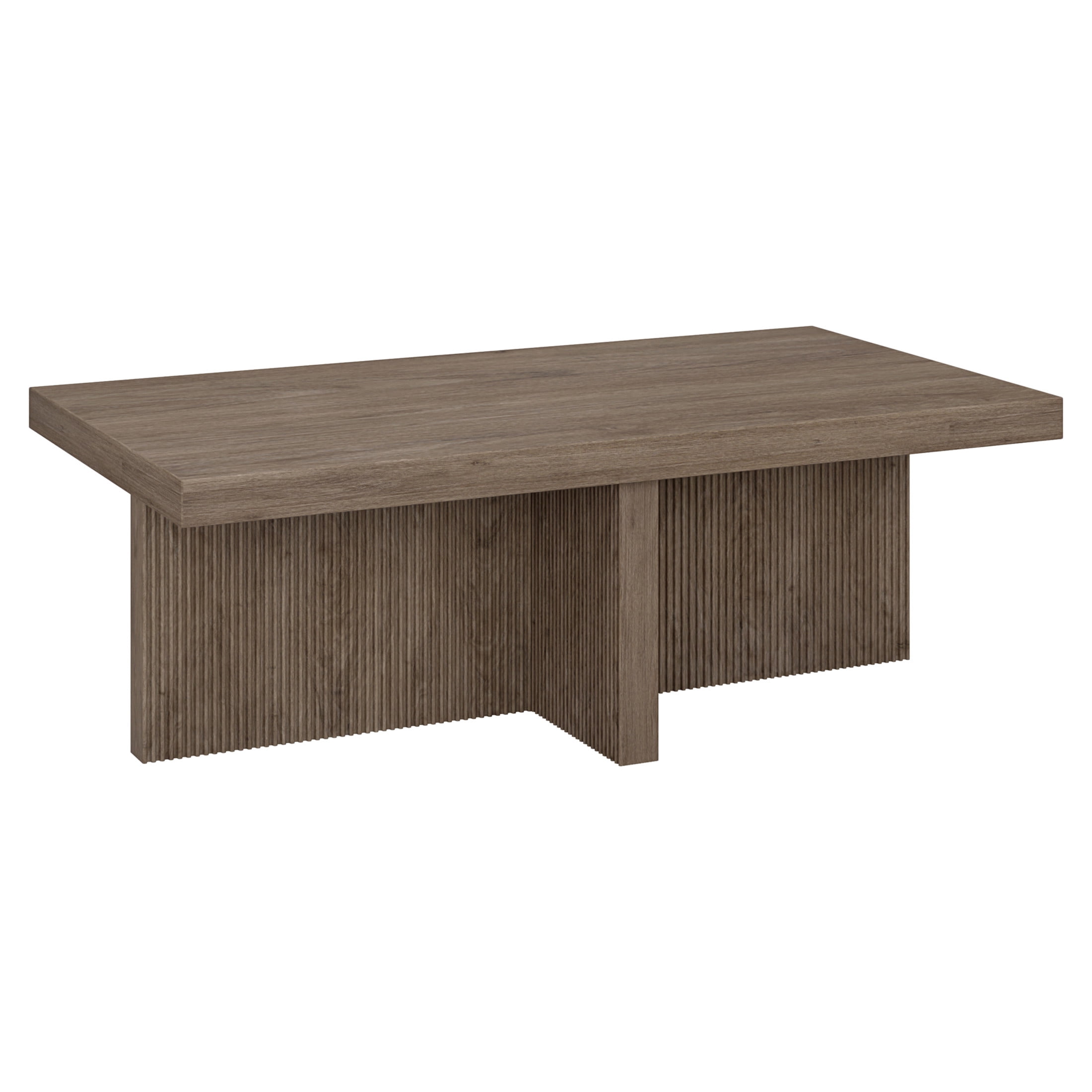 Evelyn&Zoe Scandinavian 44" Wide Antiqued Gray Oak Coffee Table