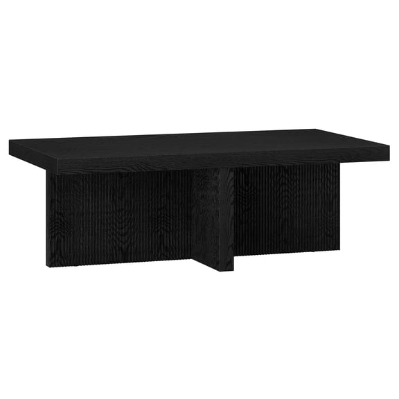 Evelyn&Zoe Scandinavian 44" Wide Black Grain Coffee Table
