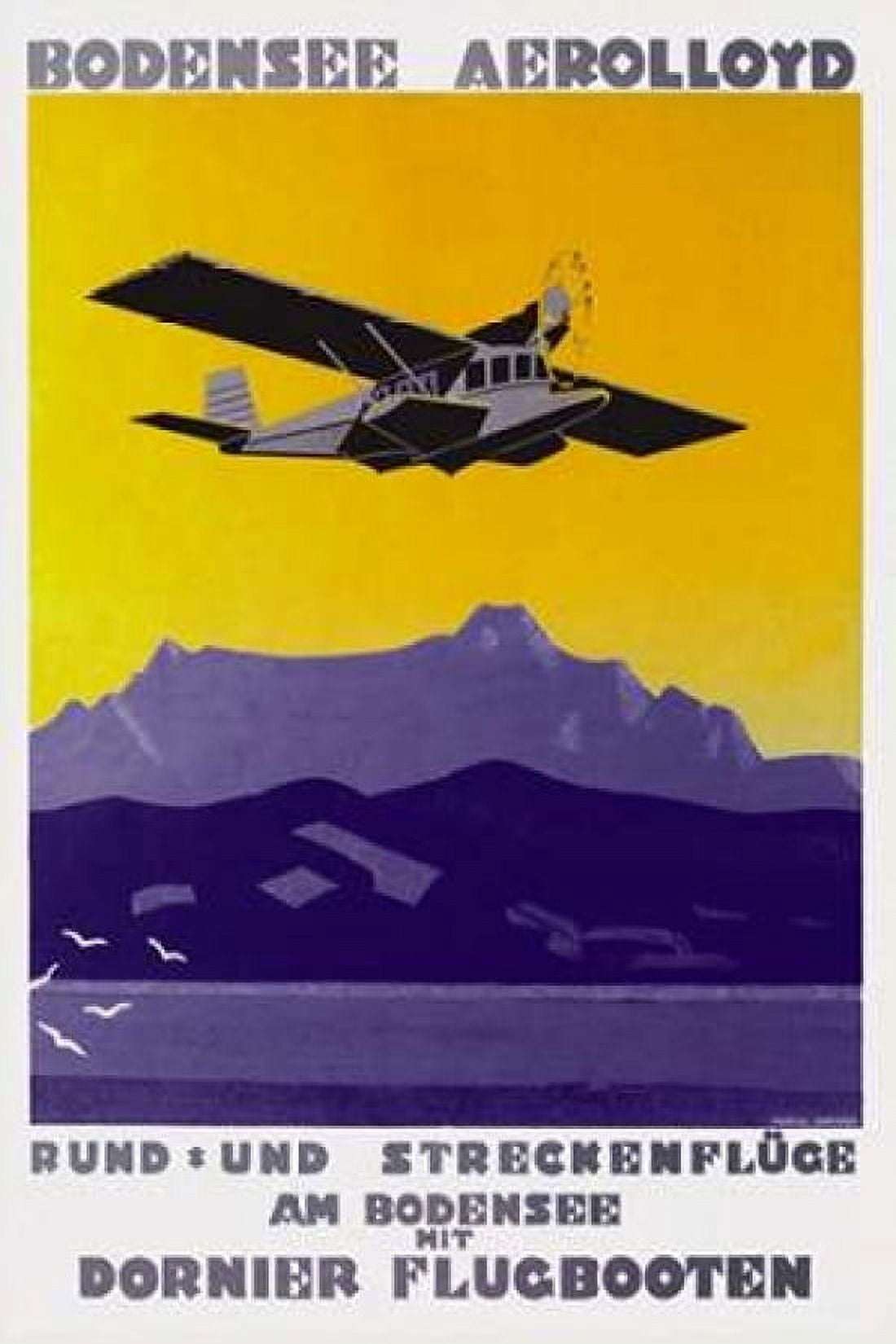 Bodensee Aerolloyd Flying Boat Tours Canvas Art - Marcel Dornier (24 x 36)