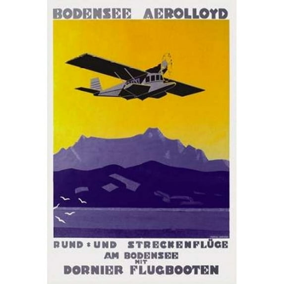 Bodensee Aerolloyd Flying Boat Tours Poster Print by Marcel Dornier