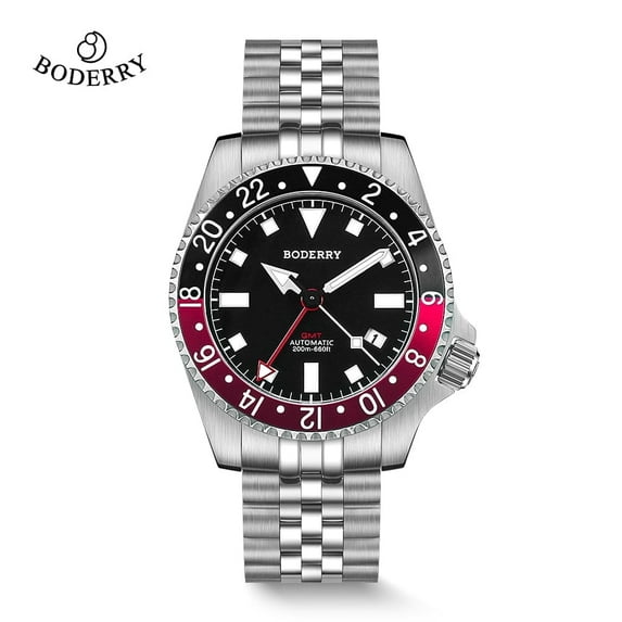 Boderry ADMIRAL GMT Watch Titanium Diver Watches 200M Waterproof Wristwatch Automatic Mechanical New Luxury Watches For Men