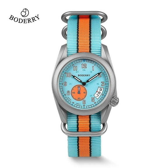 Boderry Field Watch Titanium Quartz Watches VOYAGER 38 Mens 100M Waterproof Clock Military Sport Luminous Business Wristwatch
