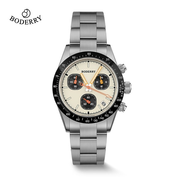 Boderry GOLDACE Titanium Chronograph Watch Mecha-Quartz Movement Luminous Business Wristwatch 100M Waterproof Clock