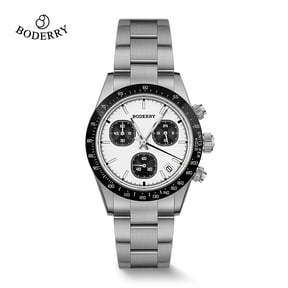 Boderry GOLDACE Titanium Chronograph Watch Mecha-Quartz Movement Luminous Business Wristwatch 100M Waterproof Clock