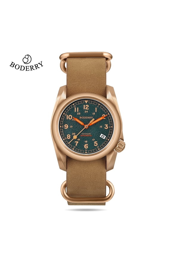 VOYAGER Field Watches Bronze Case Automatic Mechanical Watch 100M Waterproof Clock Military Vintage Wristwatch Mens