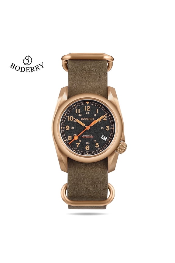 VOYAGER Field Watches Bronze Case Automatic Mechanical Watch 100M Waterproof Clock Military Vintage Wristwatch Mens