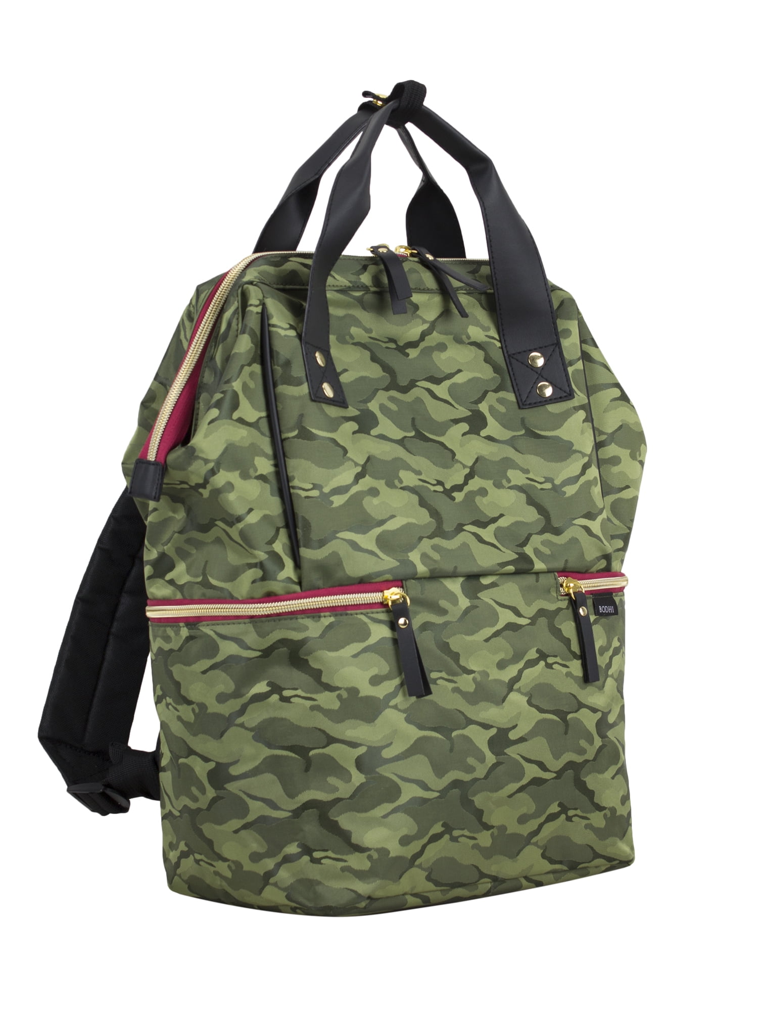 Bodhi Unisex Convertible Top Handle Backpack, Olive Camouflage