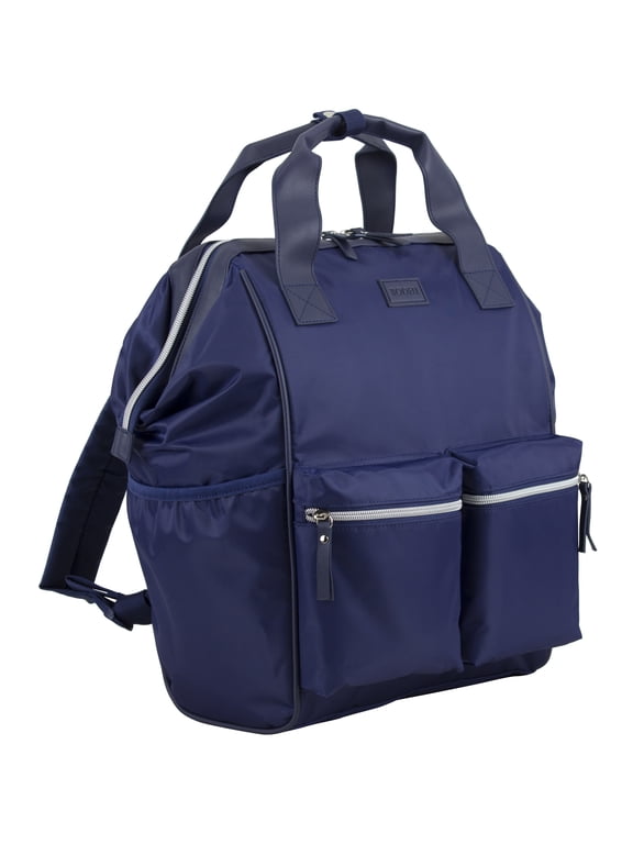 Unisex Convertible Top Handle Backpack with Front Pockets, Navy