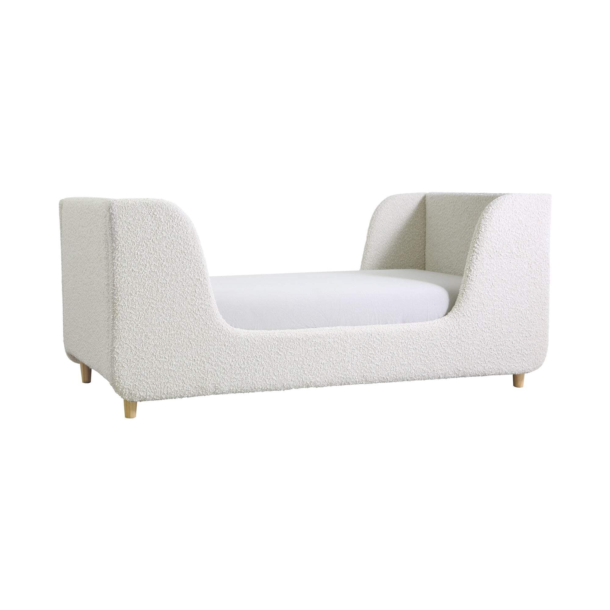 Bodhi Upholstered Boucle Toddler Bed White Polyester - Walmart.com