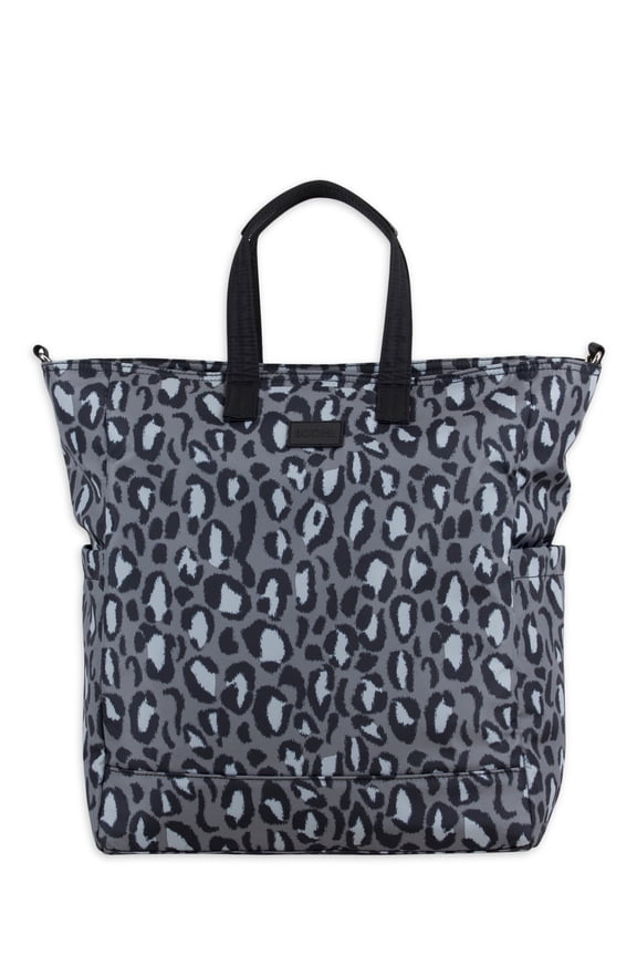 Womens Convertible Tote Backpack, Gray Leopard