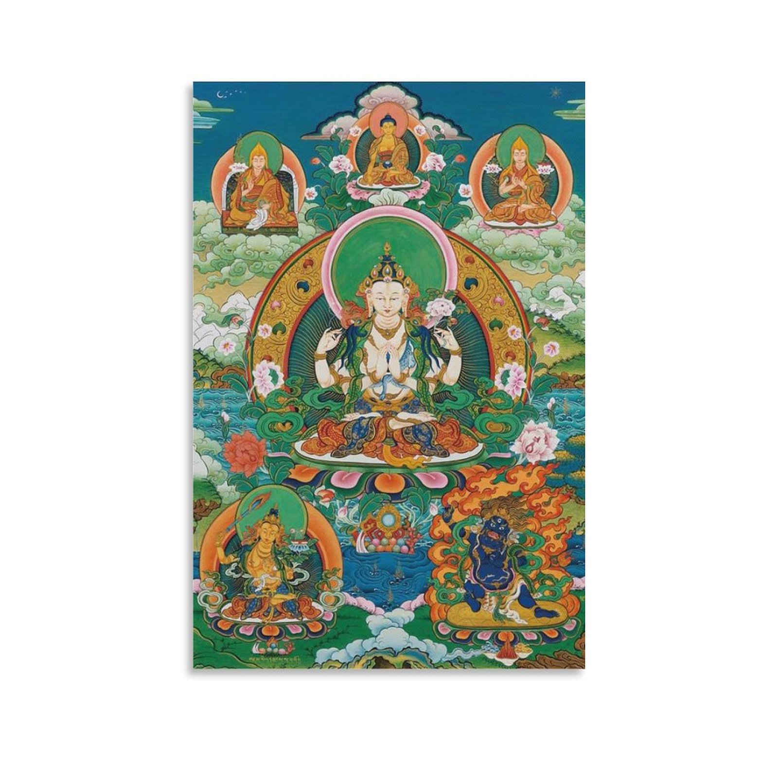 Art Thangka, Tibetaanse Yamāntaka Art Print Poster Boeddhistische